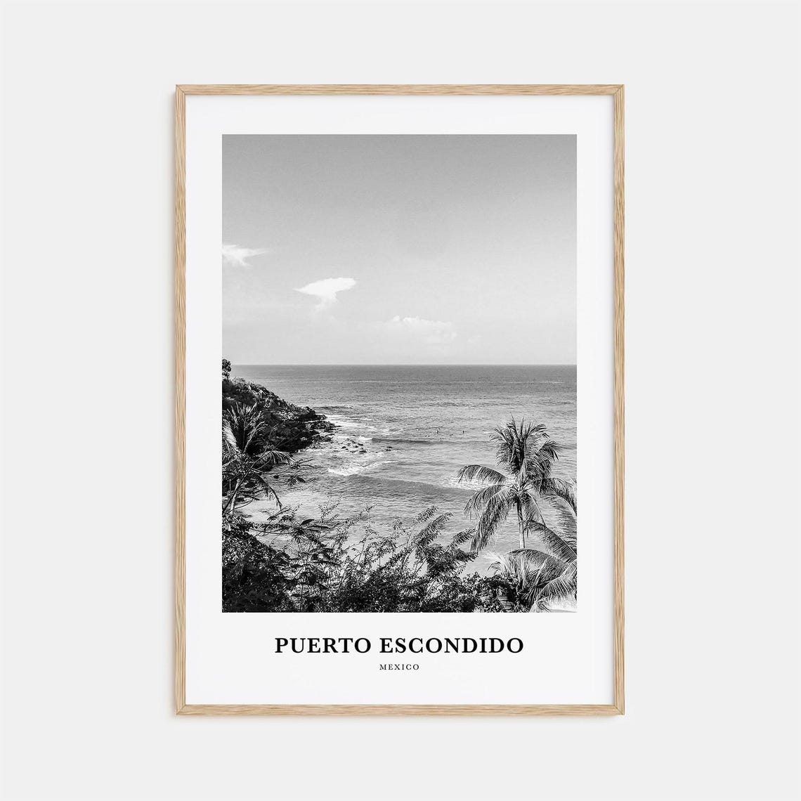 Puerto Escondido Mexico Ocean Cove Palms Beach Coastline Poster