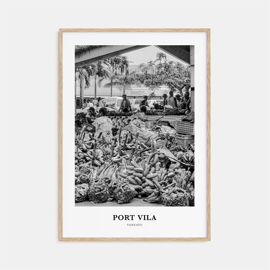Port Vila Vanuatu Bustling Outdoor Market Produce Sellers Poster