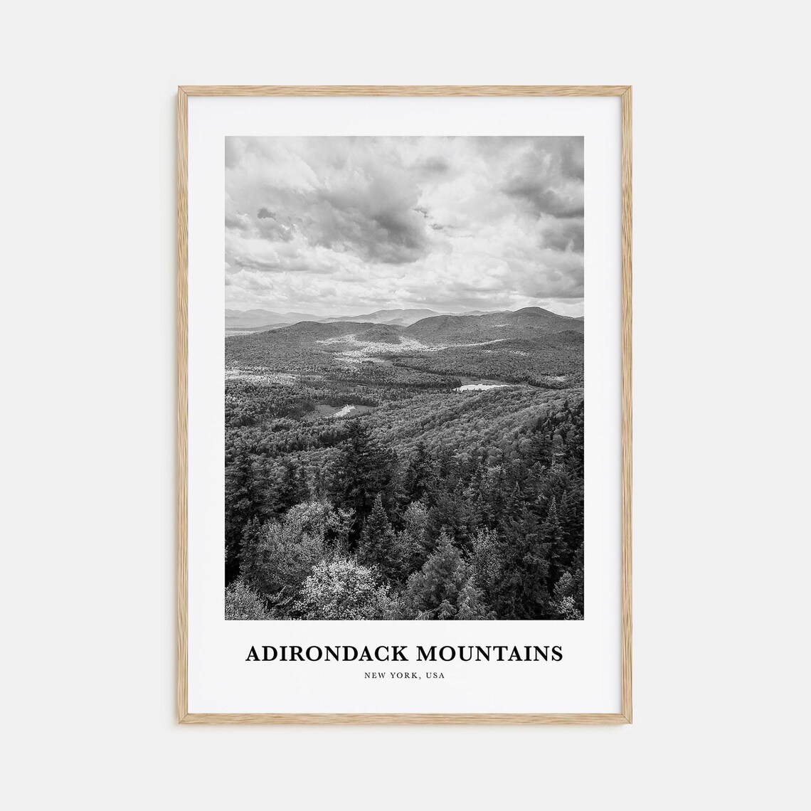 Adirondack Mountains Forested Valley View New York Travel Poster