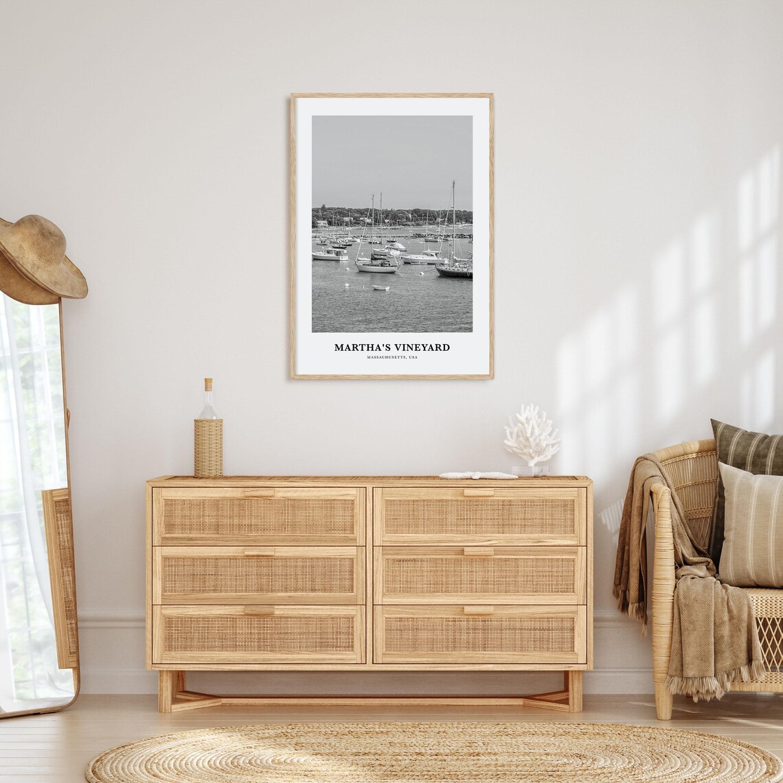 Marthas Vineyard Massachusetts Harbor Sailboats Photo Poster - Image 3