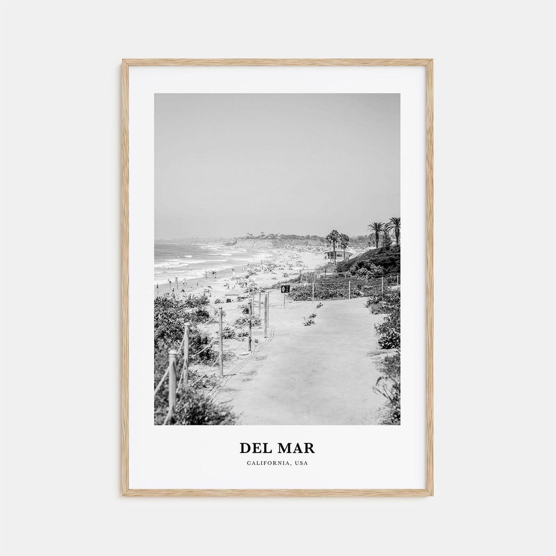 Del Mar California Sandy Beach Path to the Ocean Waves Poster