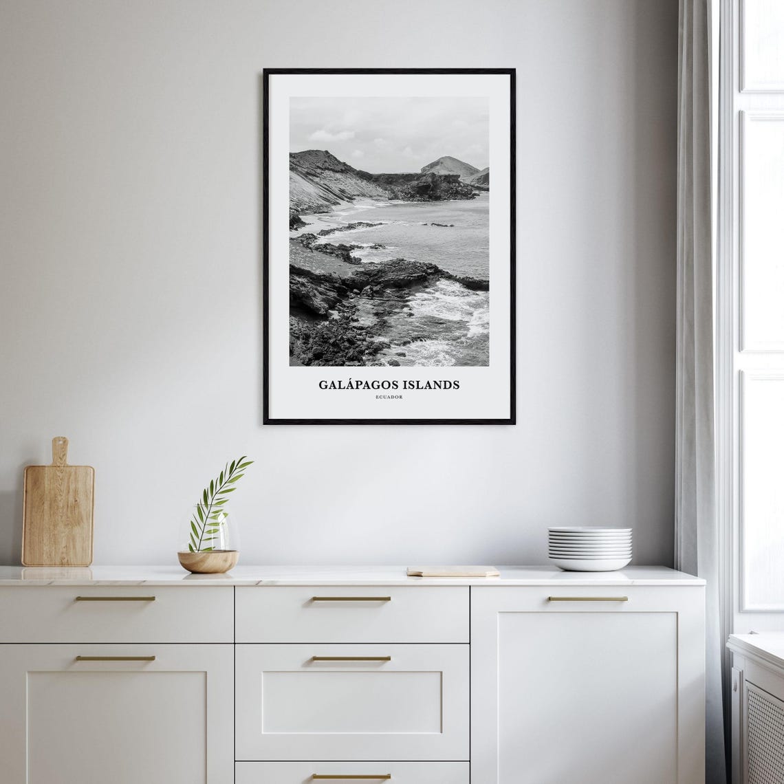 Galapagos Islands Volcanic Rocky Coastline Ecuador Travel Poster - Image 2