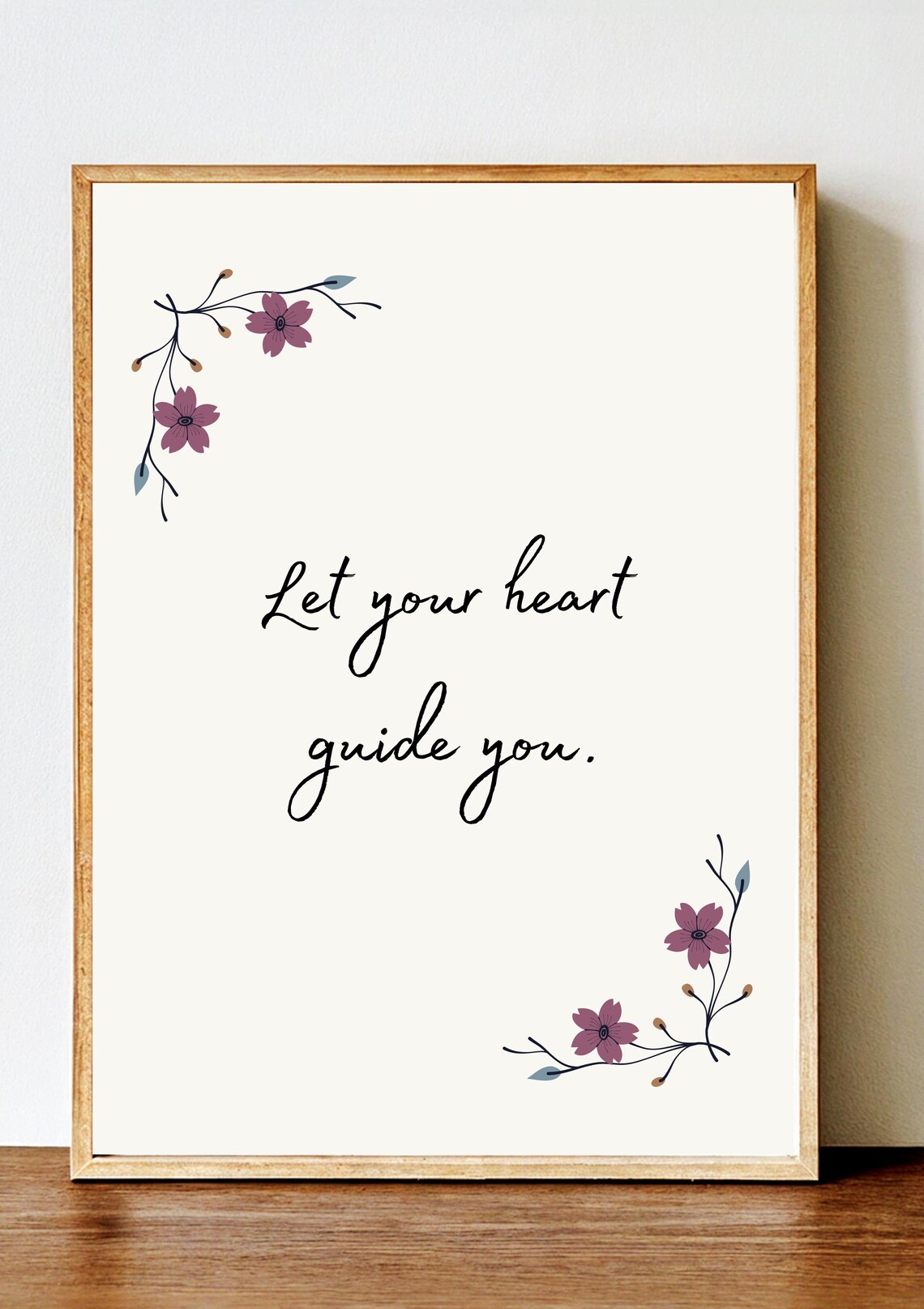 Let Your Heart Guide You - Minimalist Boho Quote Art Print - Image 2