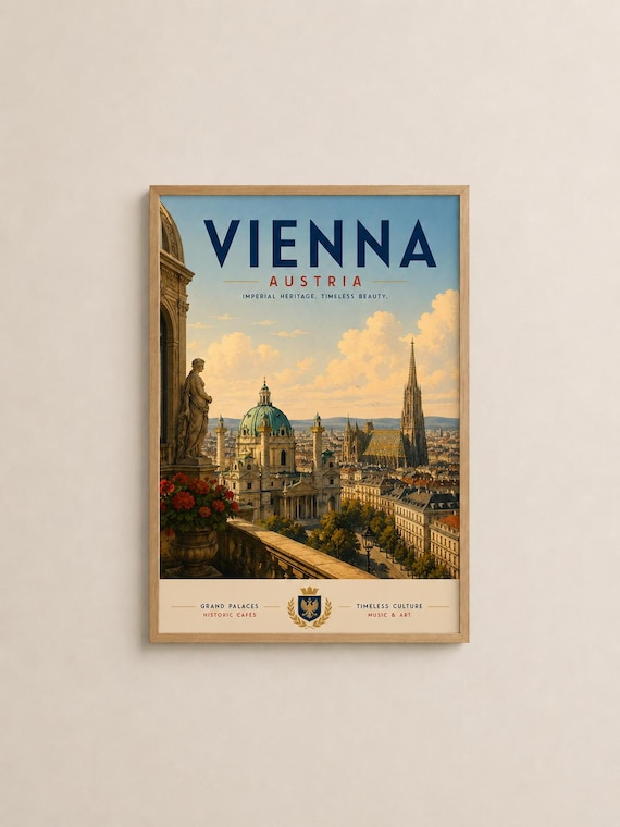 Vienna Austria Imperial Heritage Historic Grand Palace Travel Poster