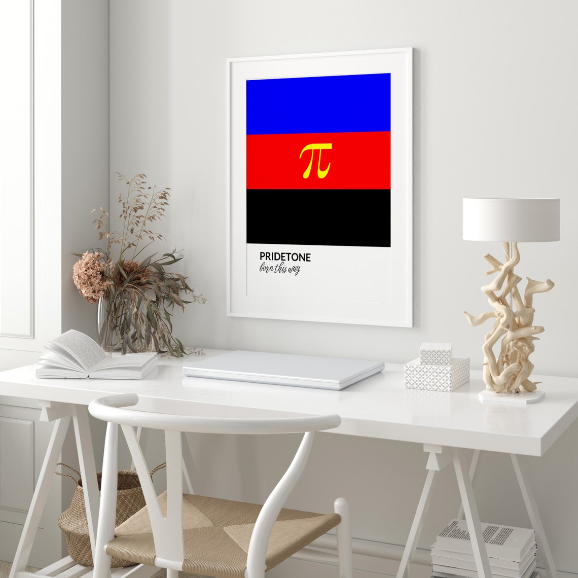 PRIDETONE Born This Way Polyamory Pride Flag Pi Symbol Poster - Image 3