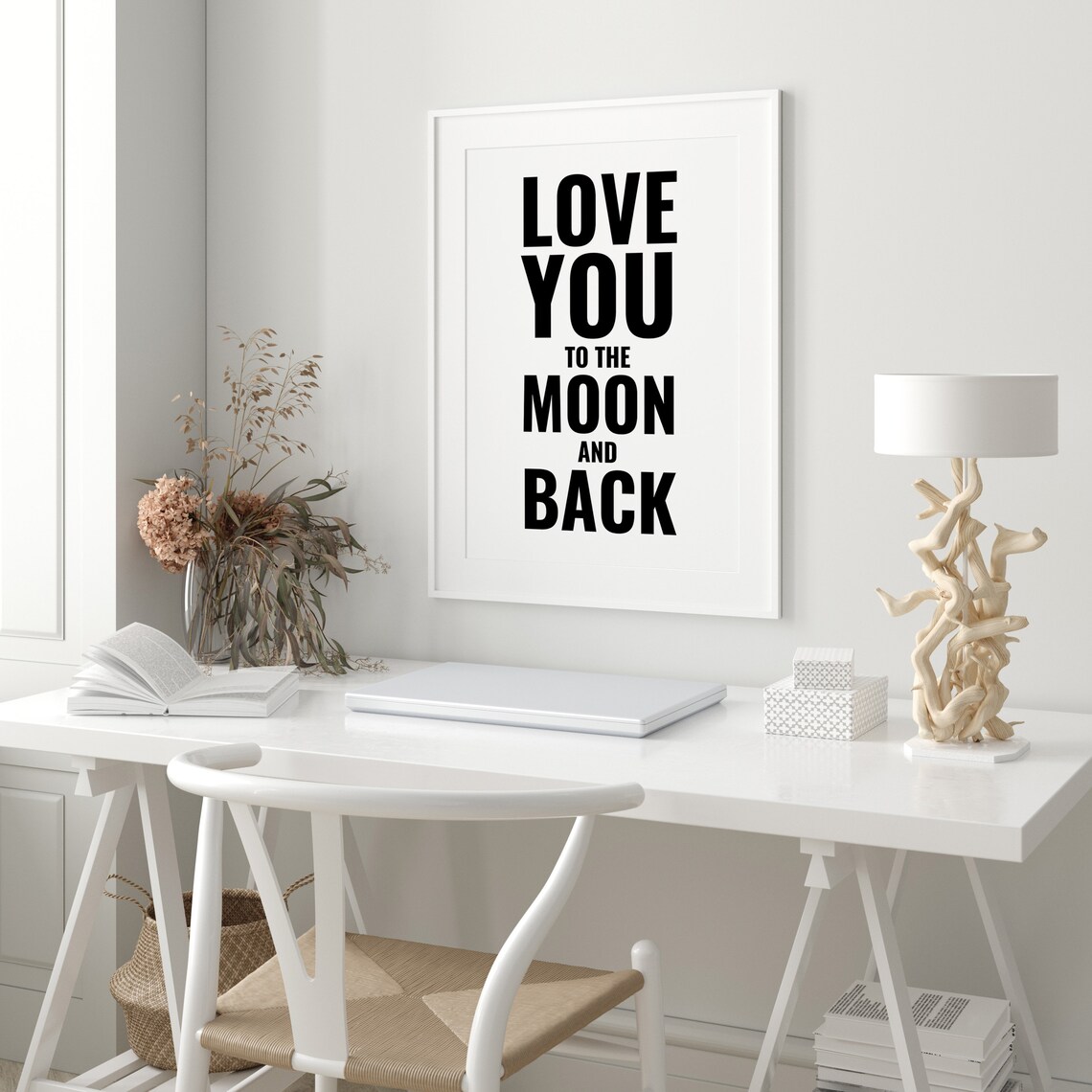 Love You To The Moon And Back Family Quote Bold Sweet Heartfelt Poster - Image 3