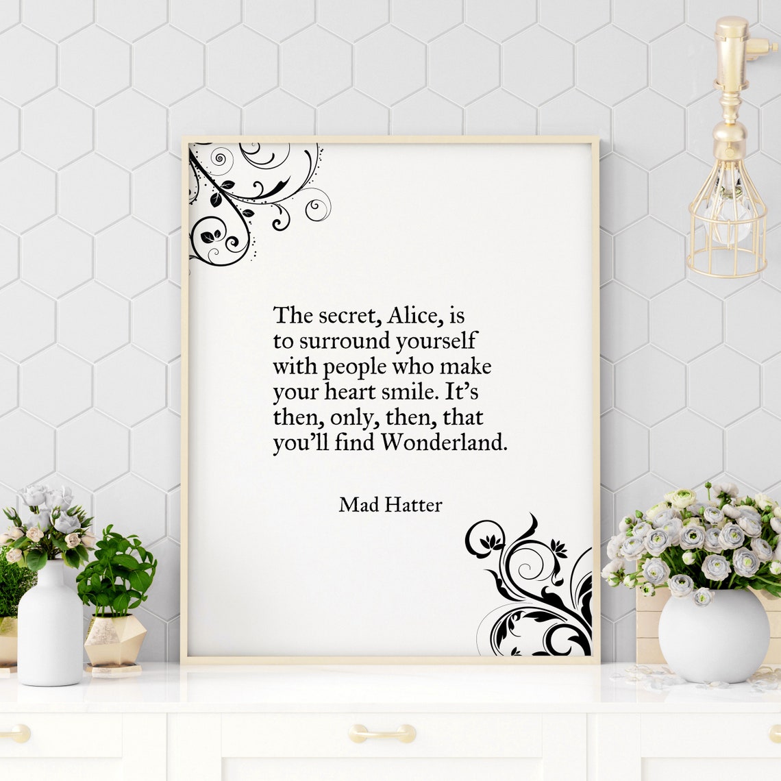 Alice In Wonderland Quote The Secret Is Mad Hatter Quote Alice In Wonderland Poster Motivational Quote Inspirational Quote