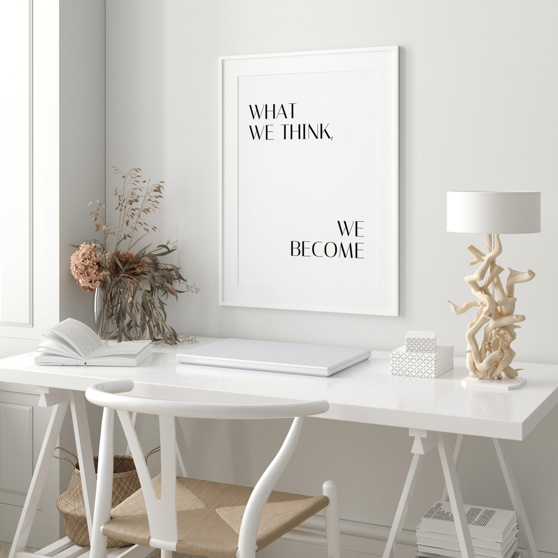 What We Think We Become Minimalist Mindset Affirmation Poster - Image 2