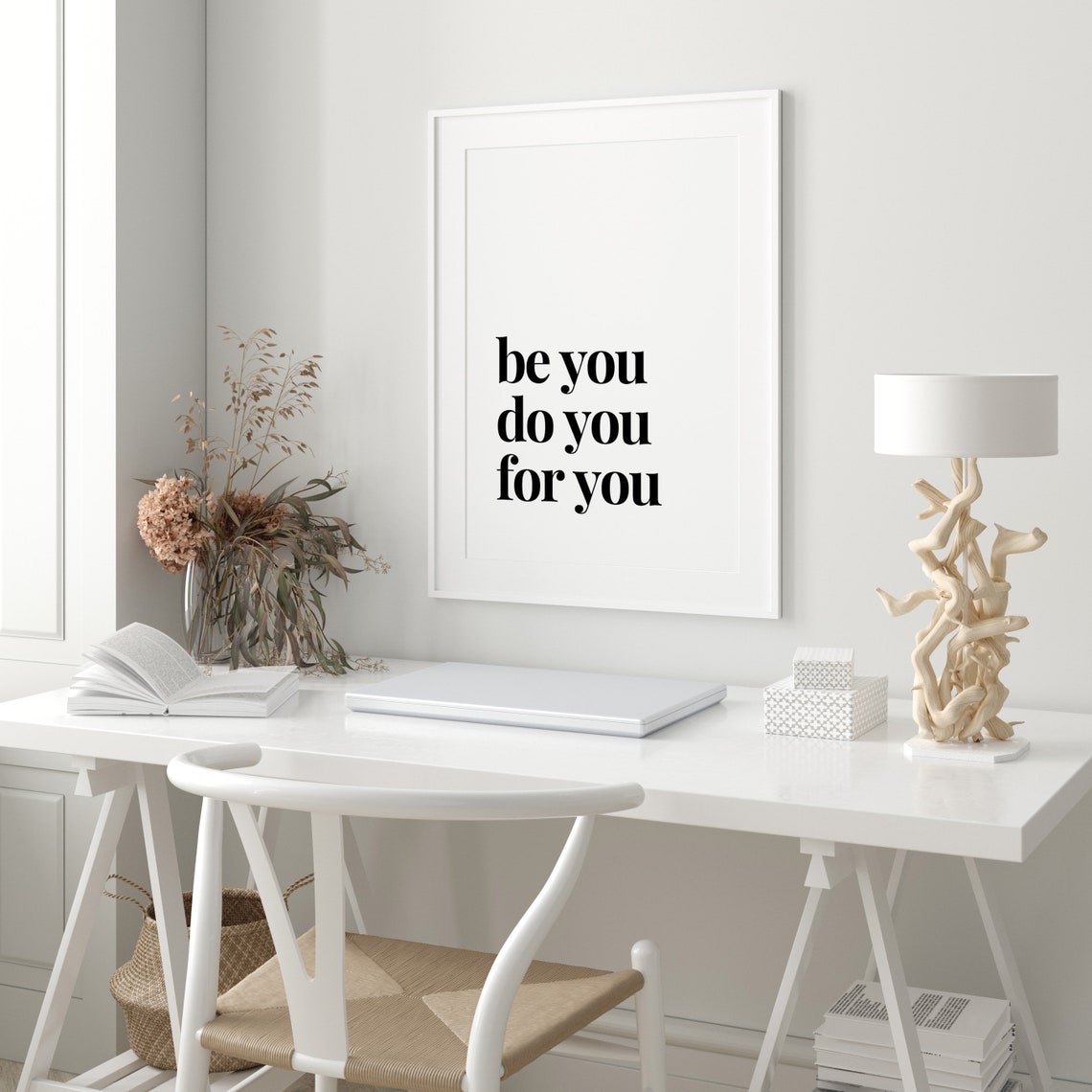Be You Do You For You Self Love Quote Minimalist White Poster - Image 3
