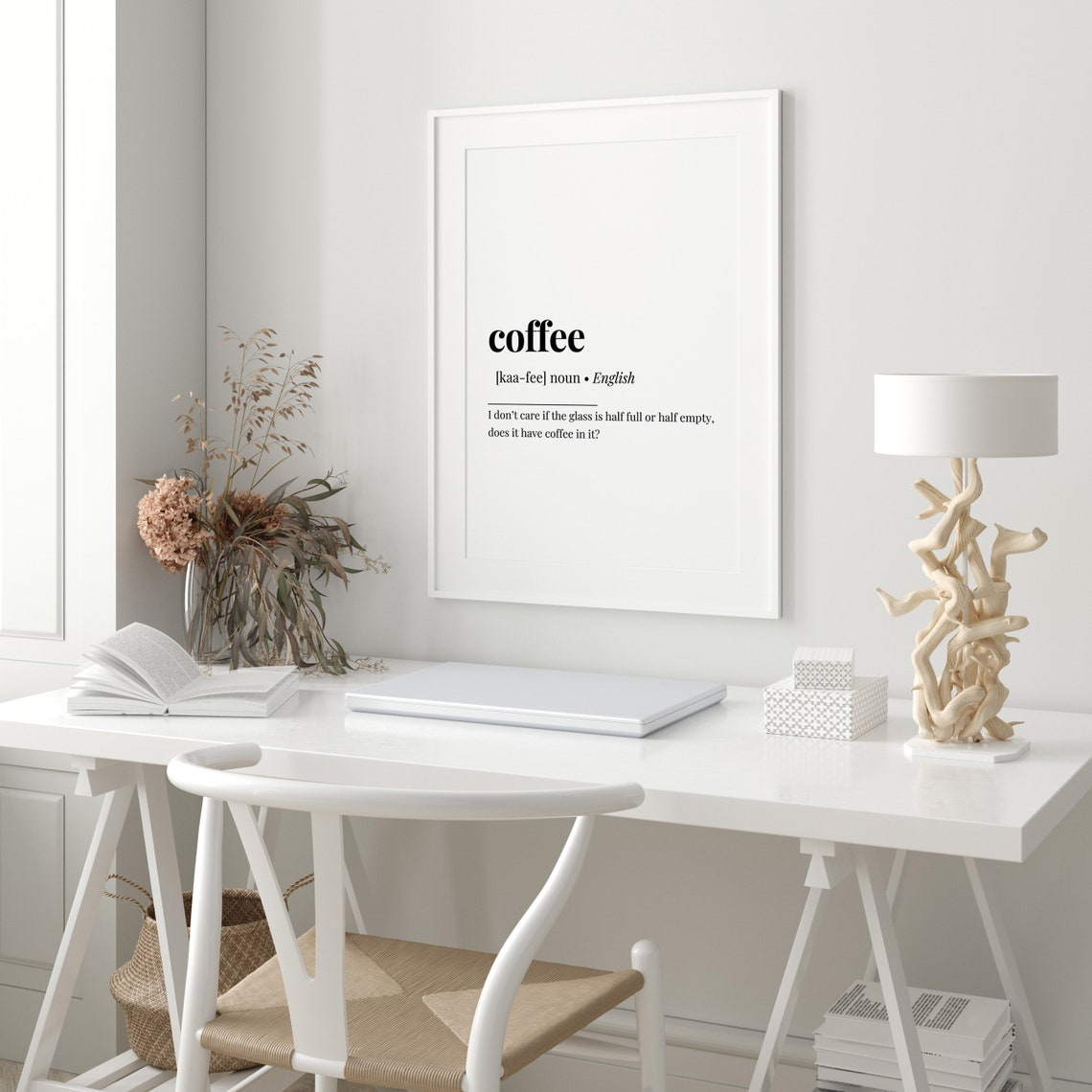 Coffee Half Full Half Empty Funny Dictionary Definition Poster - Image 2