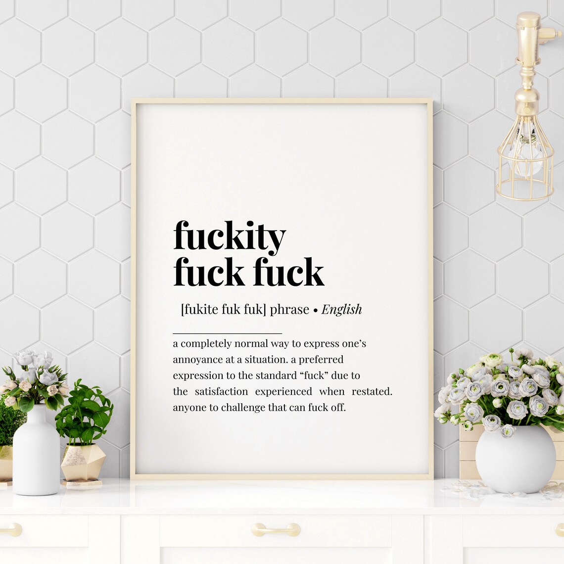 Fuckity Fuck Fuck Definition Funny Swearing Quote Poster Art