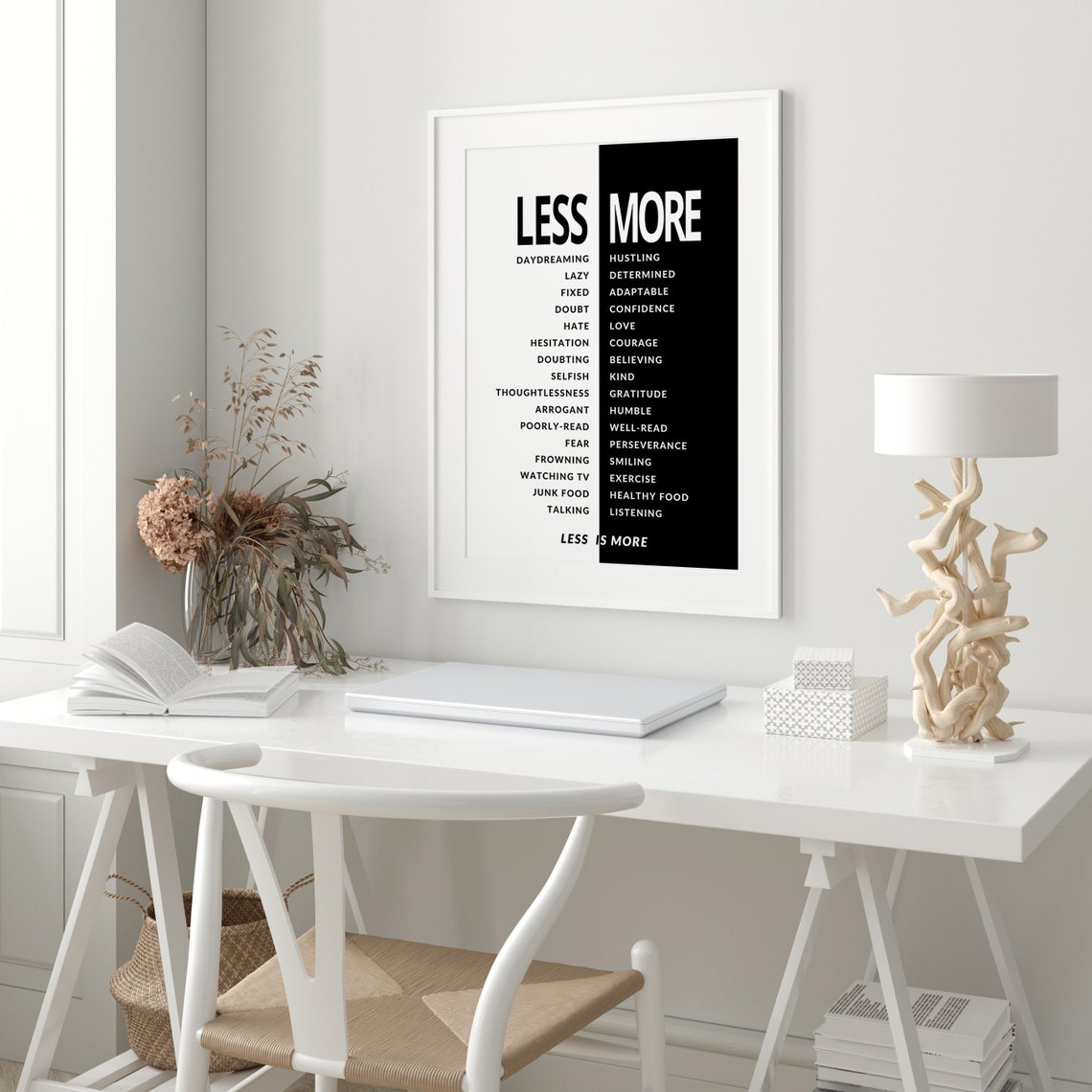 Less Is More Less More Traits Minimalist Success Mindset Poster - Image 2