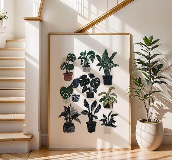 Minimalist Botanical Art Print Greenery Illustration