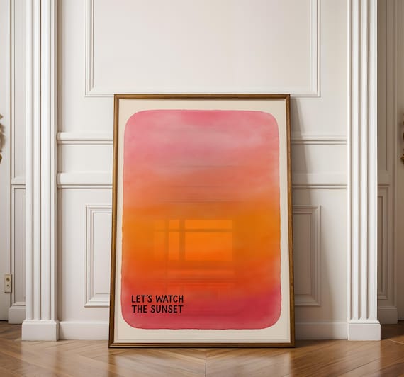 Sunset Art Print Vibrant Minimalist Wall Decor