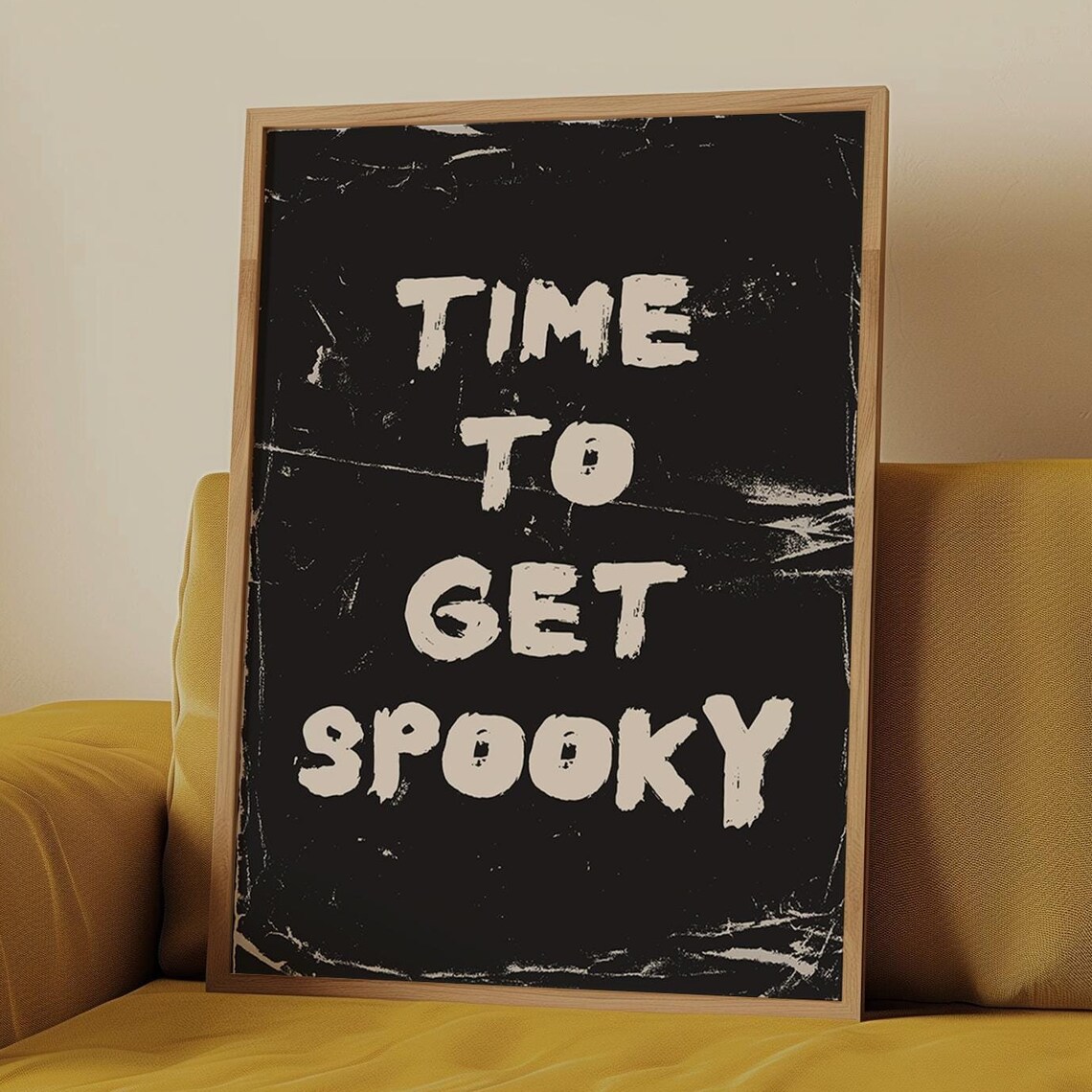 Time To Get Spooky Distressed Vintage Horror Texture Halloween Poster