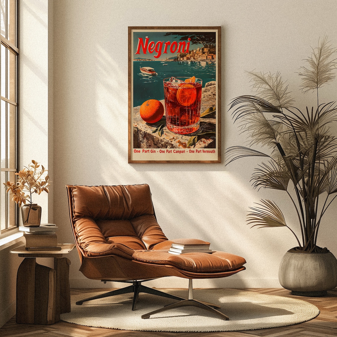 Classic Negroni Cocktail Vintage Style Art Print - Image 2