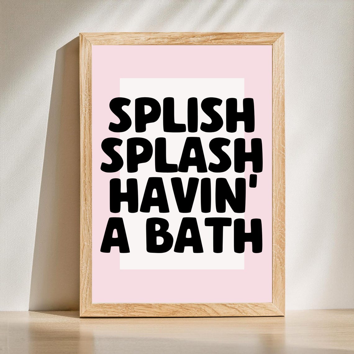 Pink Bathroom Wall Print Art Decor Dorm Girly Funny