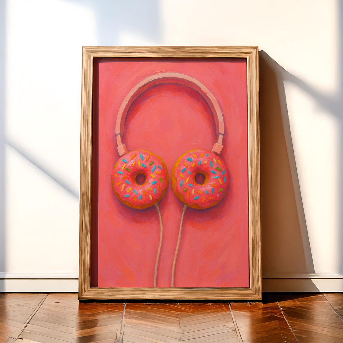 Quirky Donut Headphones Pop Art, Funky Music
