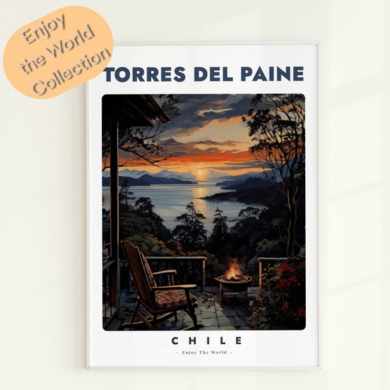 Torres Del Paine Print Chile Travel Poster Home Decor