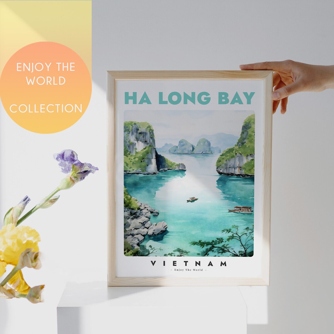 Ha Long Bay Vietnam Travel Poster, Asia Home Decor