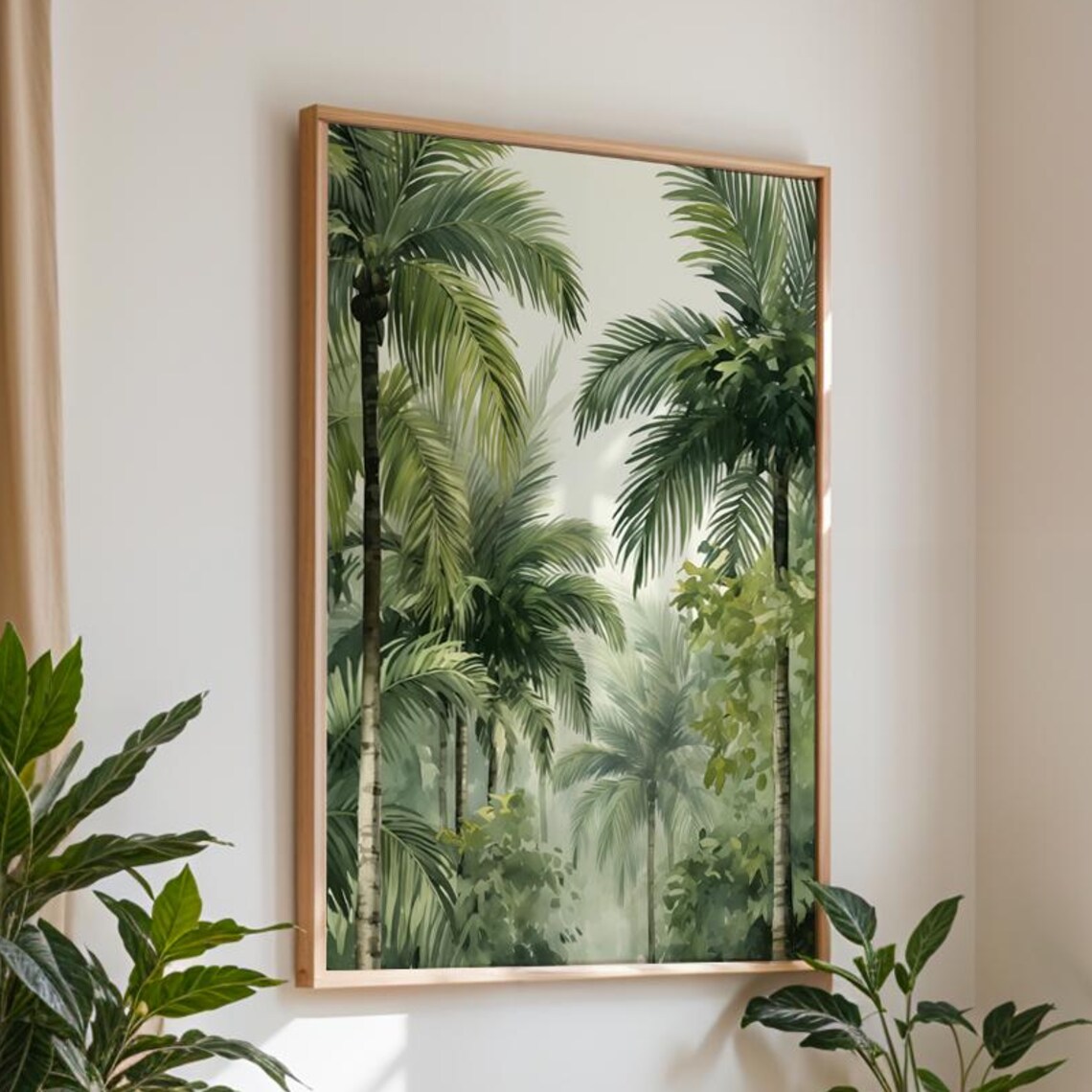 Tropical Palm Tree Jungle Art Print, Botanical Decor