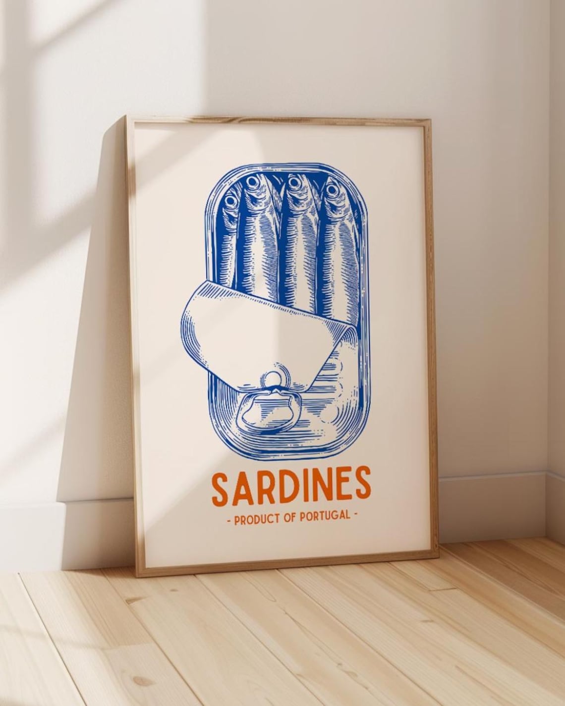 Sardines Tin Can Blue Engraving Product of Portugal Art Poster - Image 3