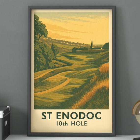 Vintage St Enodoc Golf Course Poster British Wall Art