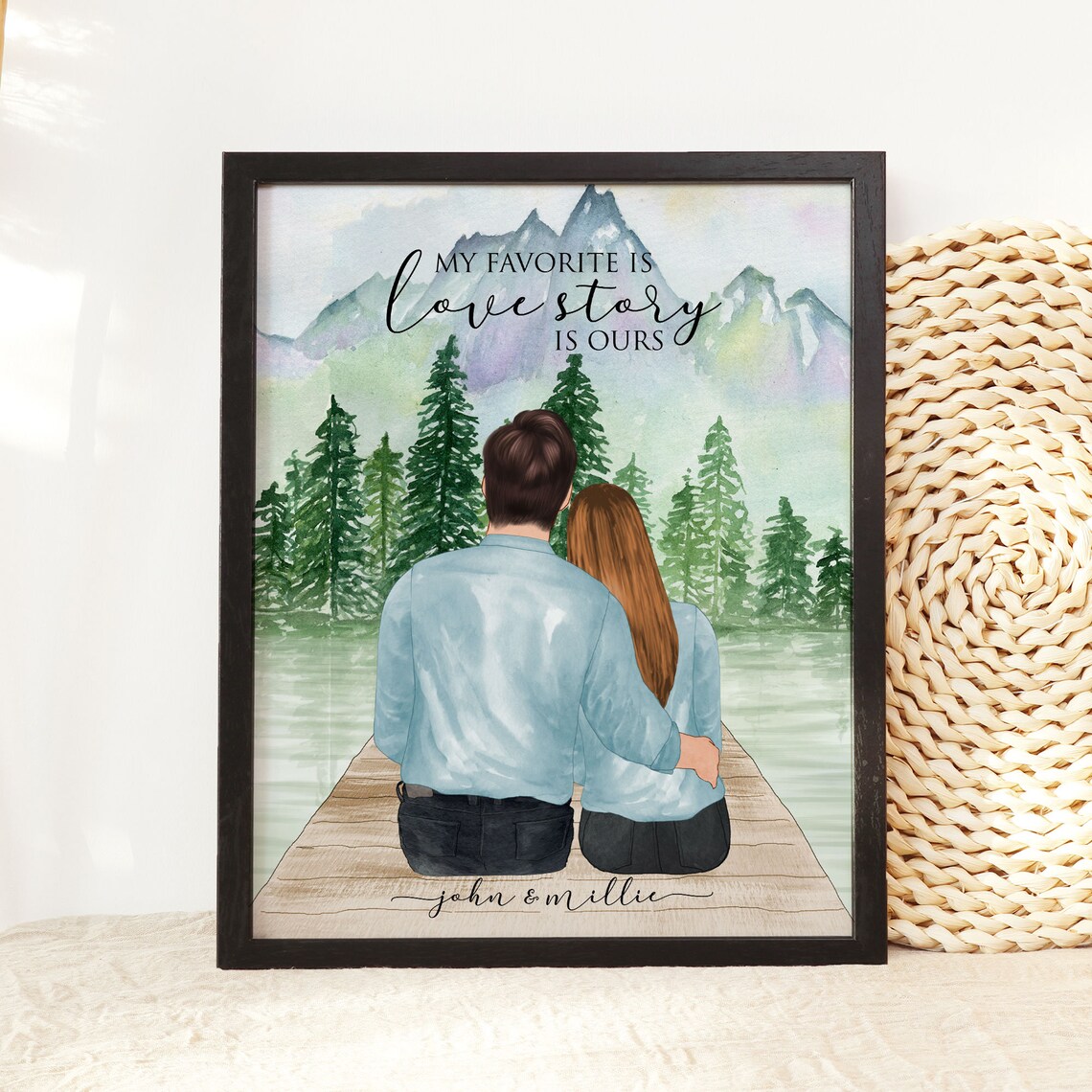 My Favorite Is Love Story Is Ours Couple Mountain Lake Poster