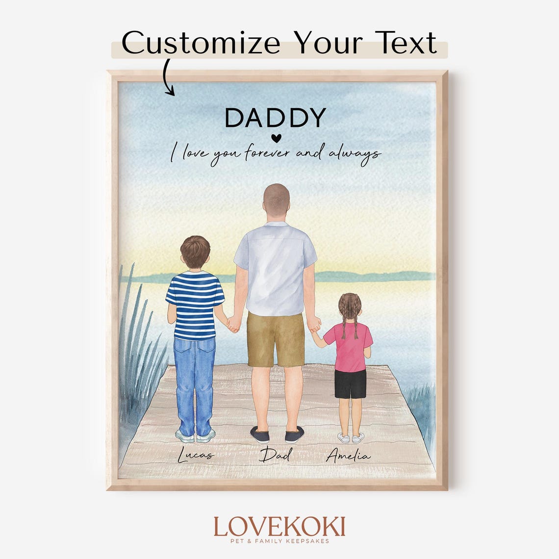 Daddy I Love You Forever And Always Kids Portrait Gift Poster