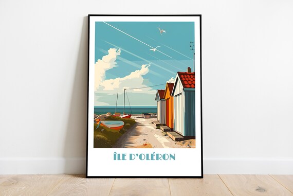 Handmade Olron Island Poster Wall Art Modern Travel Framed Birthday Home Made Decor Gift Vector Illustration Print Painting
