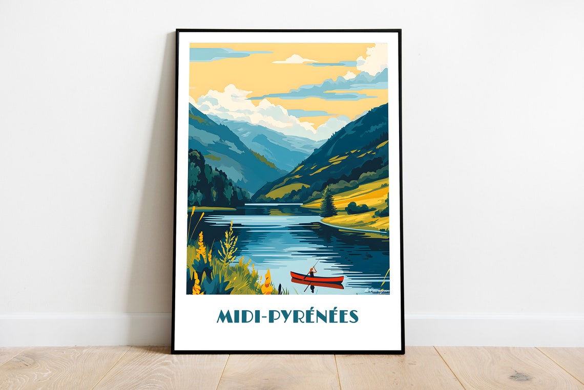 Handmade Midipyrennes Poster Wall Art Modern Travel Framed Birthday Home Made Decor Gift Vector Illustration Print Custom Text