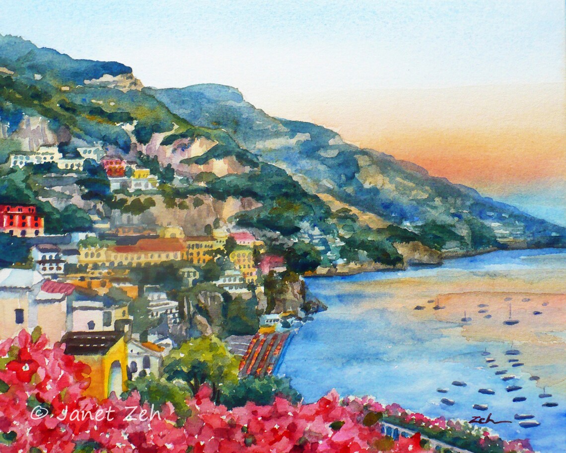 Positano Italy Impressionist Seascape Art Print