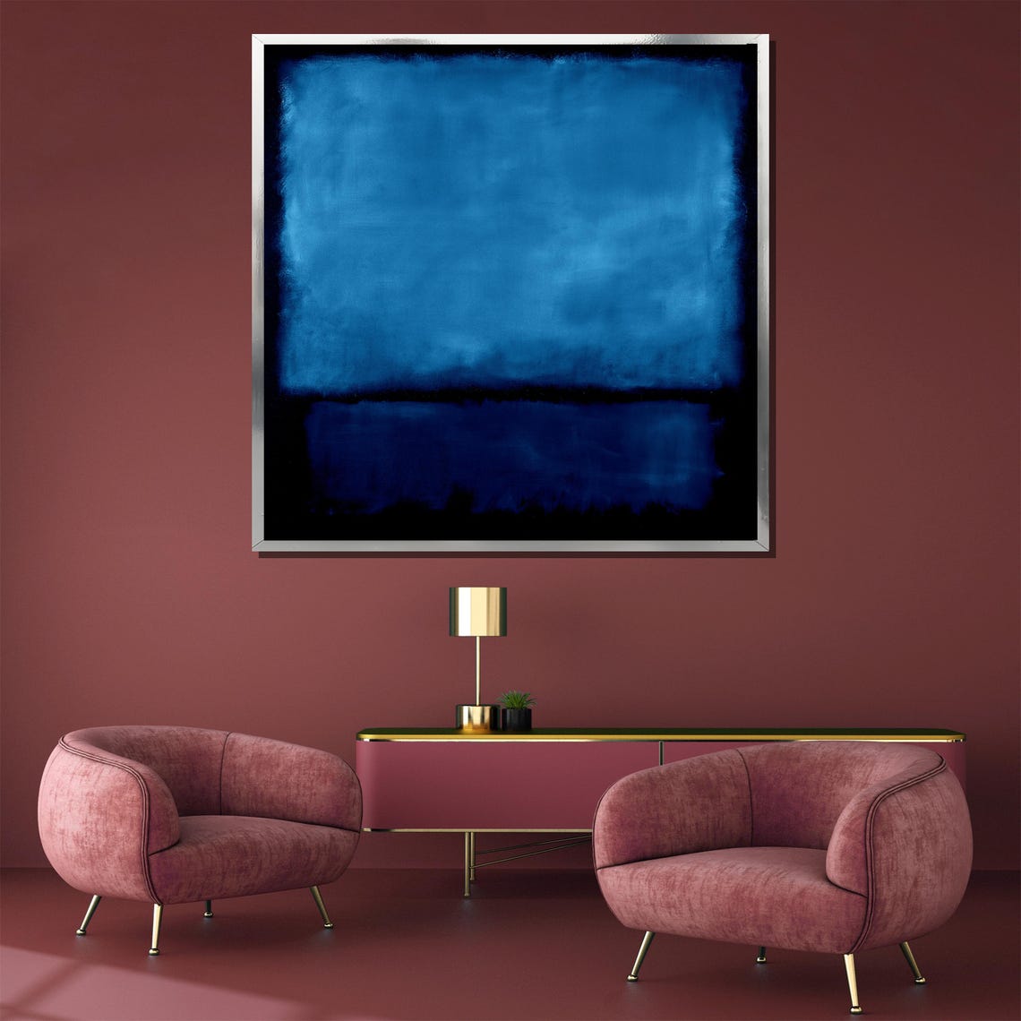 Mark Rothko Deep Blue Monochrome Abstract Color Field Poster - Image 5
