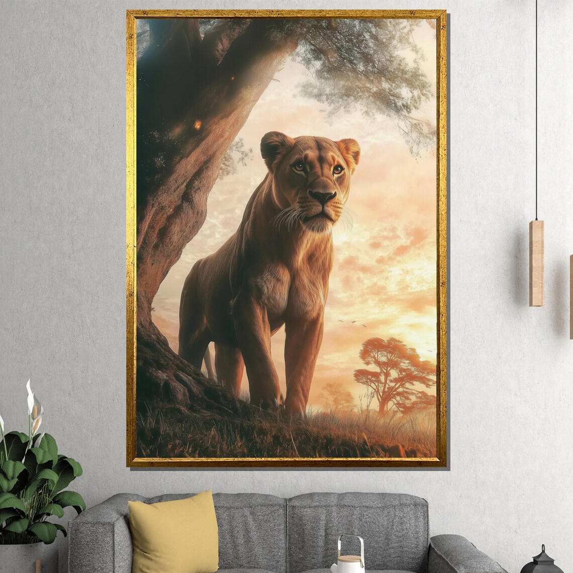 Regal Lioness At Sunset Safari Golden Hour Savannah Wildlife Poster