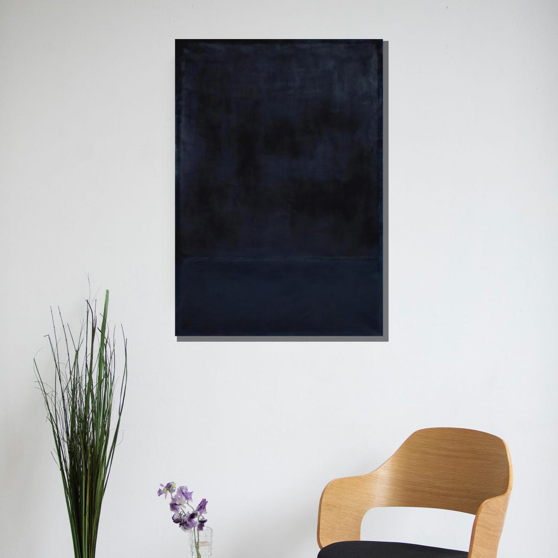 Deep Midnight Blue Dark Moody Minimalist Abstract Color Poster - Image 3