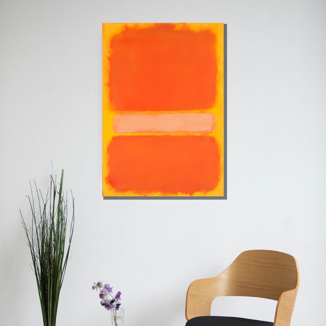 Fiery Orange and Golden Yellow Glowing Abstract Color Field Poster - Image 3