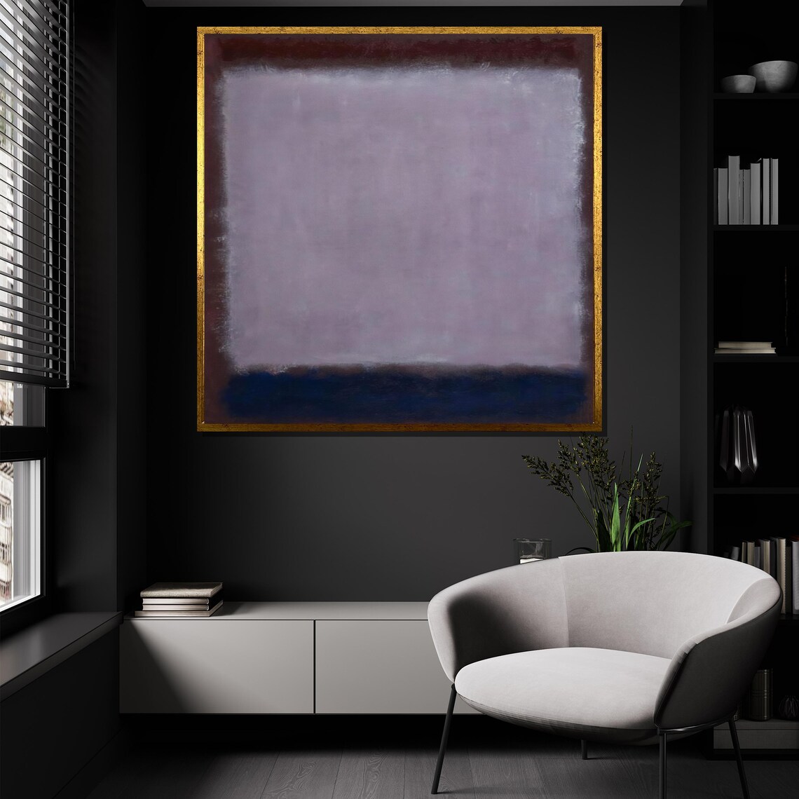 Mark Rothko Subtle Purple and Blue Calm Color Field Art Poster