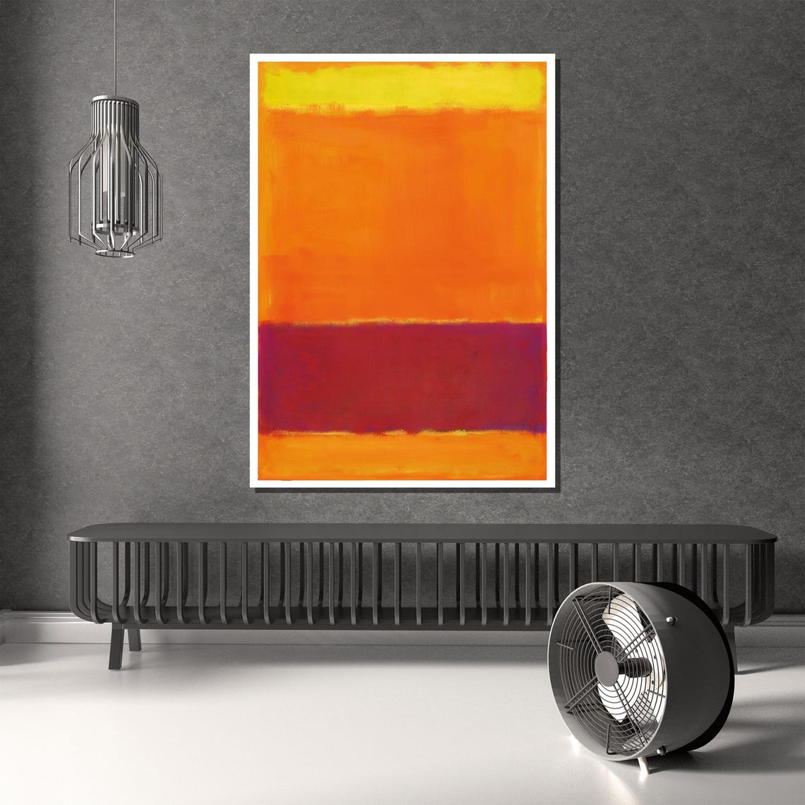 Vibrant Orange and Deep Crimson Color Field Painting Art Poster - Image 4