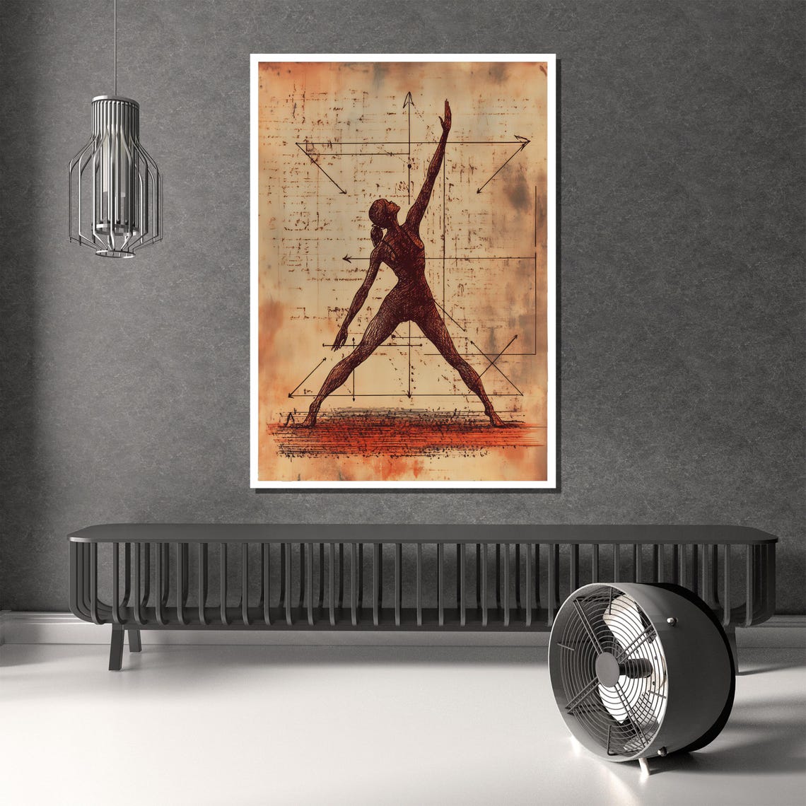 Da Vinci Style Anatomy Study of a Dancer Vintage Sketch Poster - Image 2
