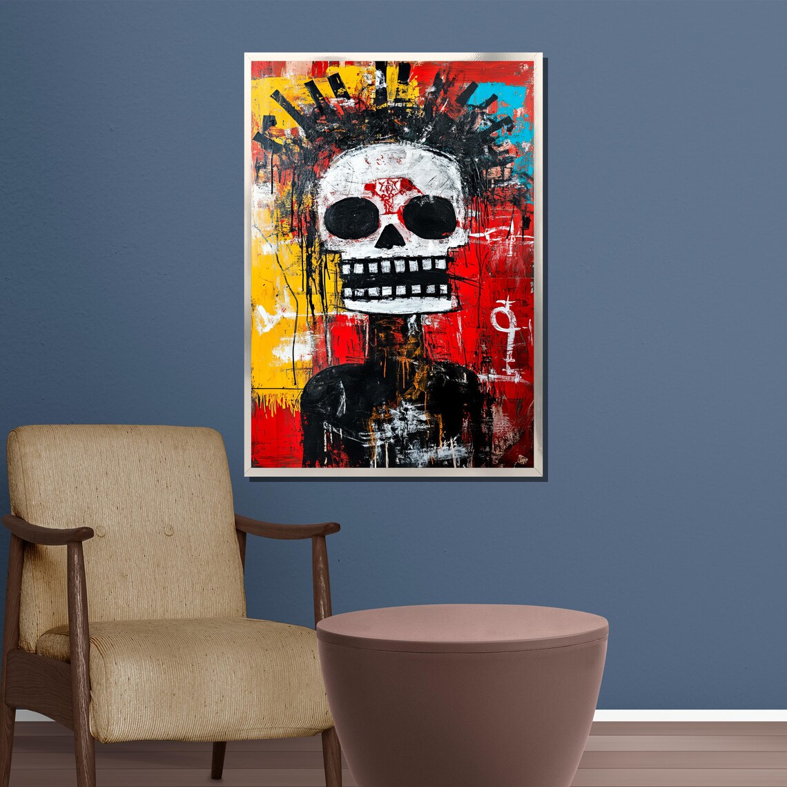 Bold Urban Skull Graffiti Street Art Contemporary Pop Style Wall Poster - Image 4
