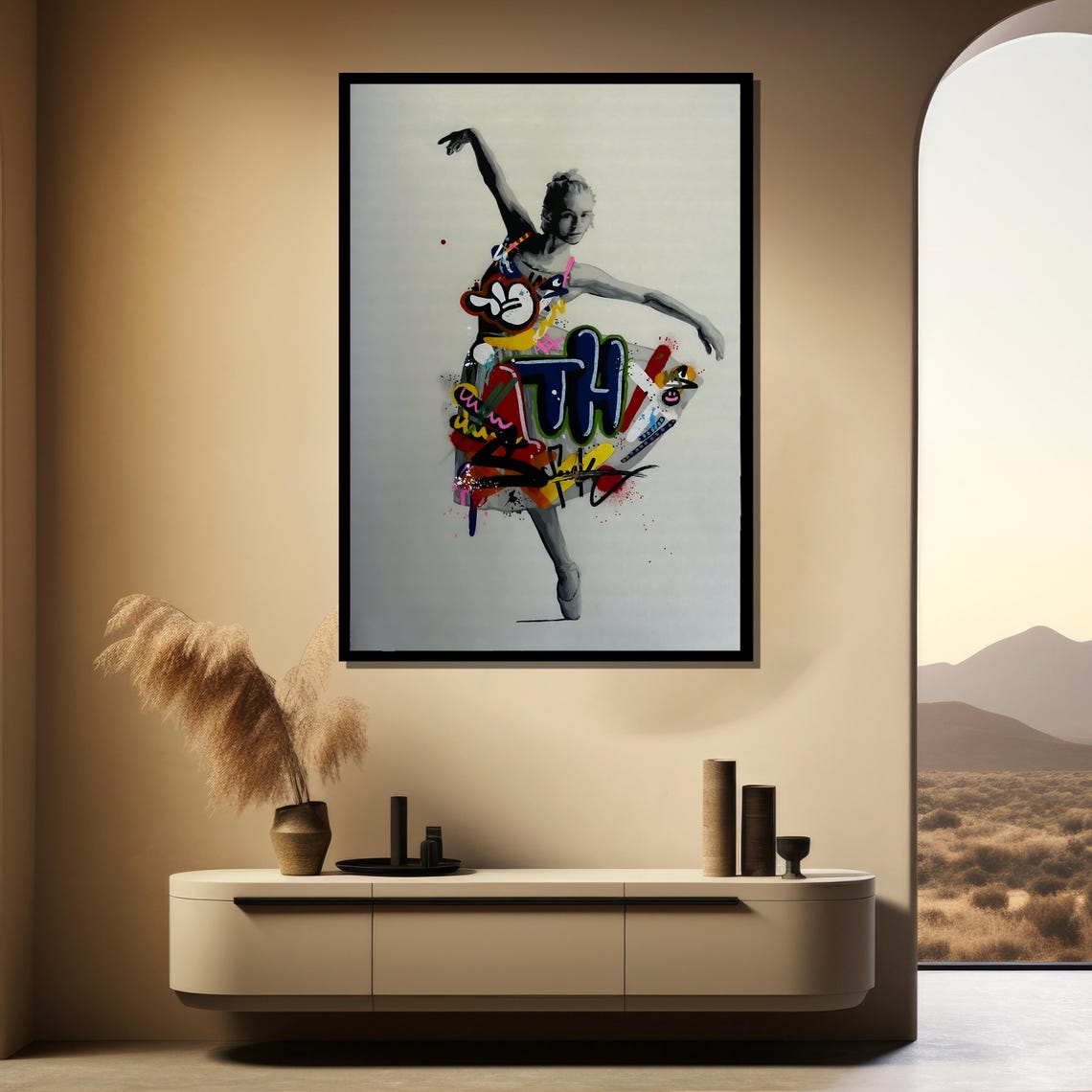 Ballerina Dancing In A Swirling Graffiti Lettered Tutu Poster - Image 4