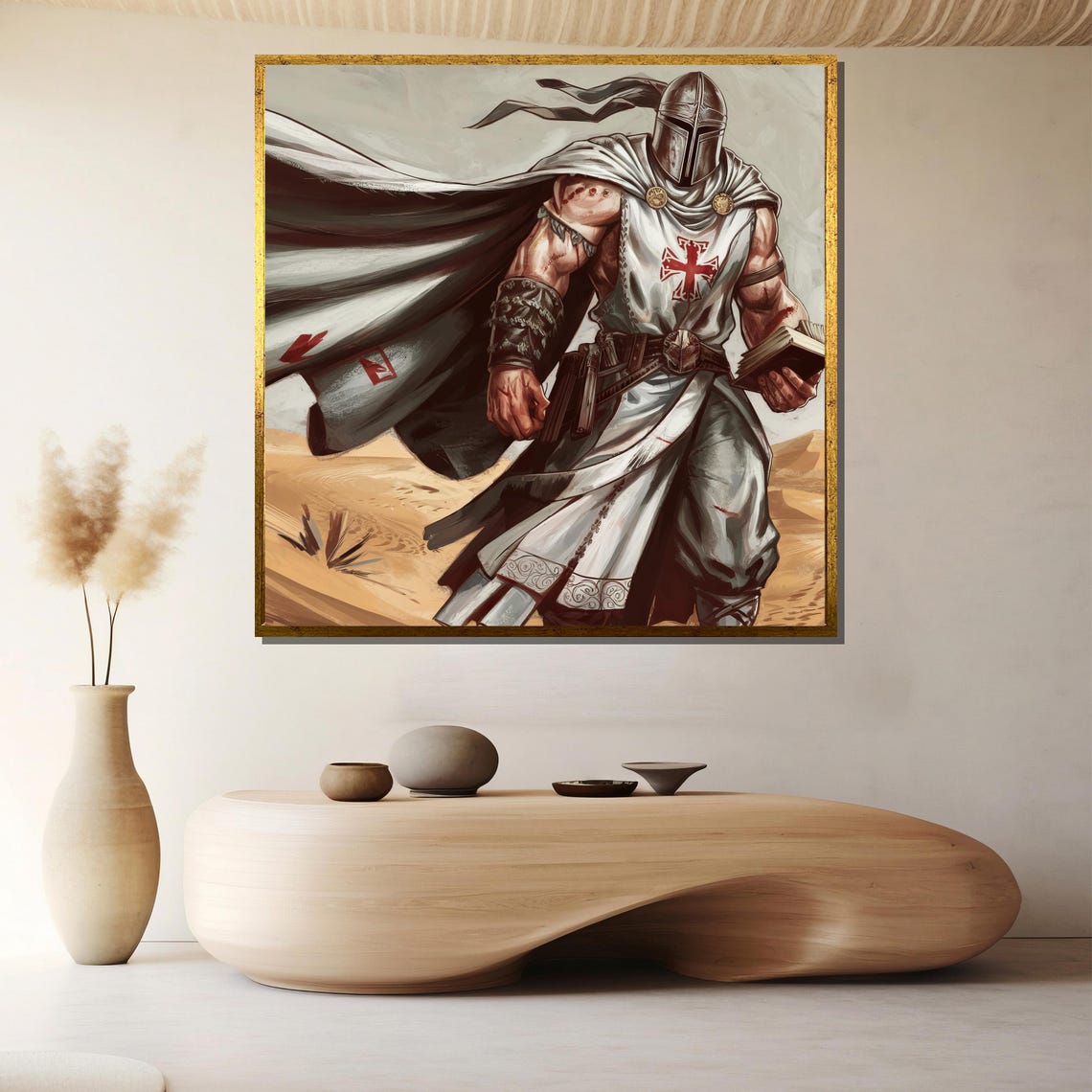 Crusader Knight Templar Warrior Heroic Desert Medieval Art Poster