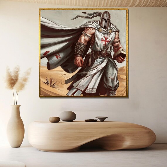 Crusader Knight Templar Warrior Heroic Desert Medieval Art Poster