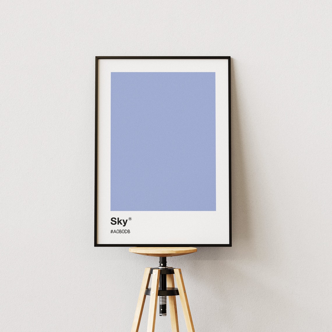 Sky Blue Pantone Style Color Block Minimalist Gallery Art Print - Image 2