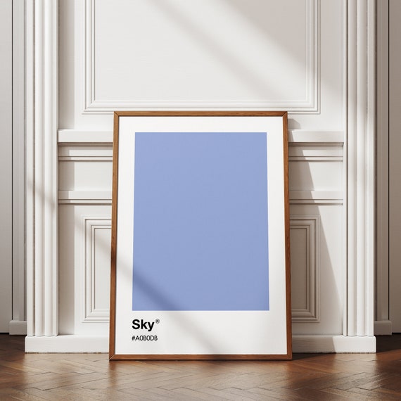Sky Blue Pantone Poster Blue Pantone Color Print Sky Blue Print Pantone Colorsblue Pantone Print Color Palette Poster Trendy Wall Art