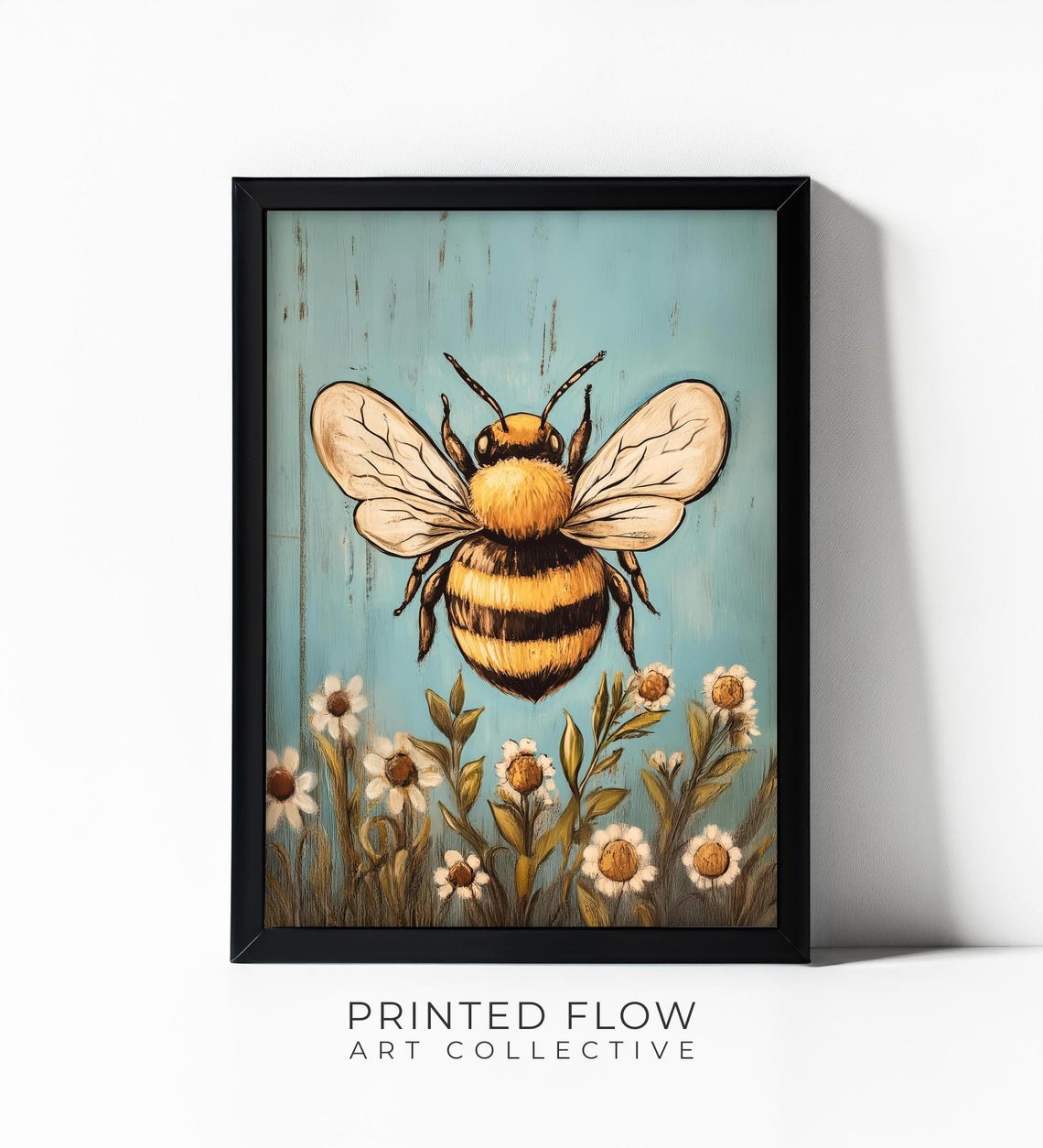Farmhouse Bee Wall Art Rustic Artwork Country Style Instant For Kitchen Nursery Or Home Decor Fa02