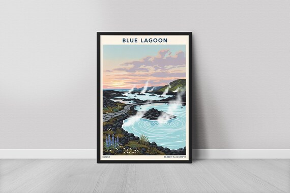 Blue Lagoon Vintage Art Print, Water And Sky