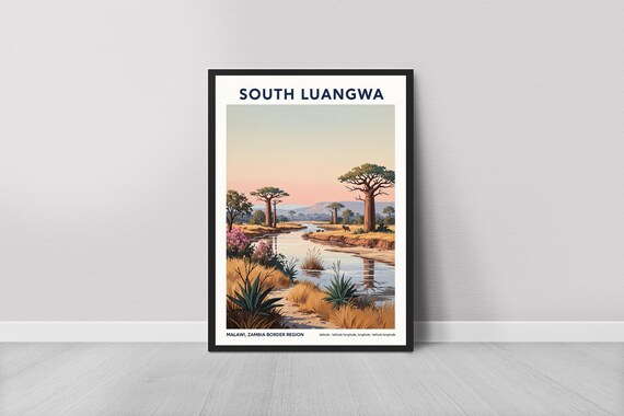 Serengeti Baobab Travel Poster, African Savanna