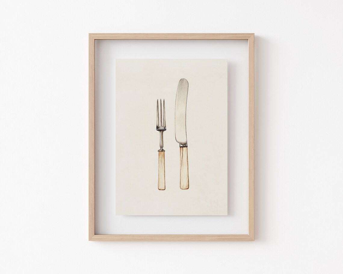 Farmhouse Kitchen Vintage Utensils Art Print