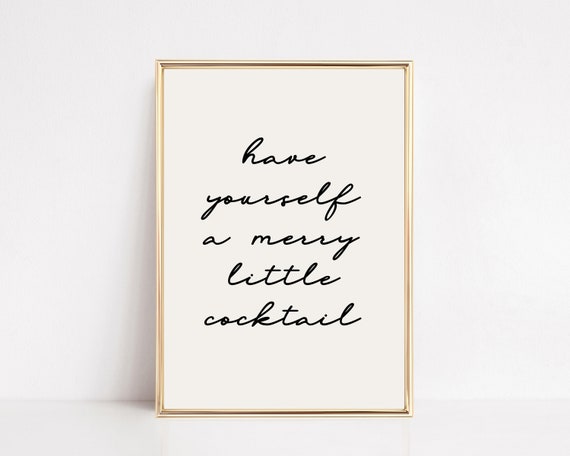 Christmas Bar Cart Decor Funny Christmas Poster